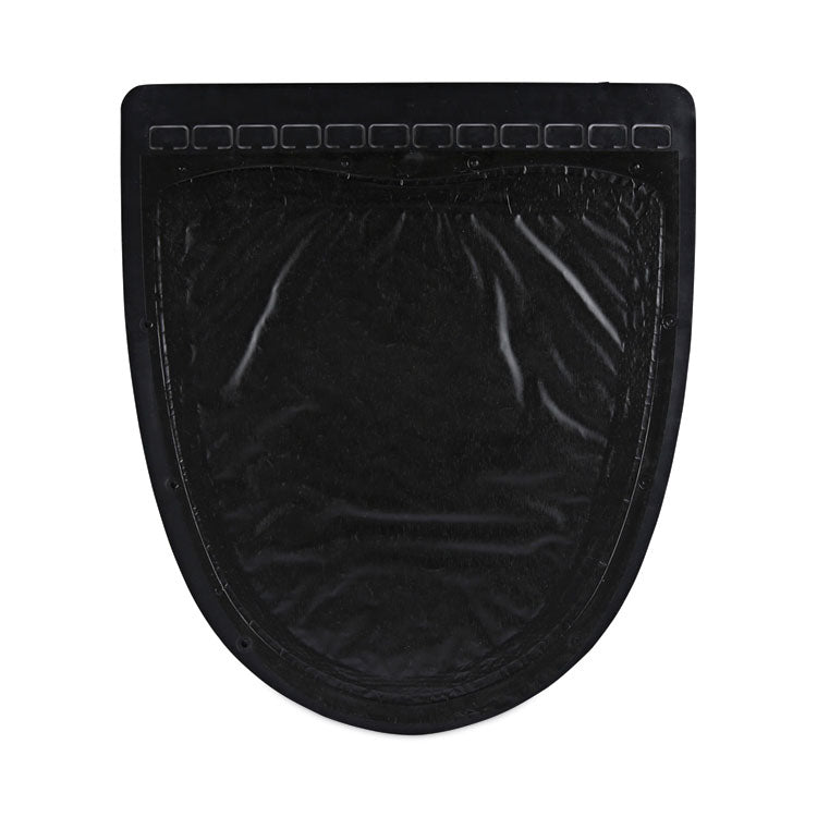Disposable Urinal Floor Mat 2.0, Slip-Resistant Rubber, 17.5 x 20, Black/White, 6/Carton