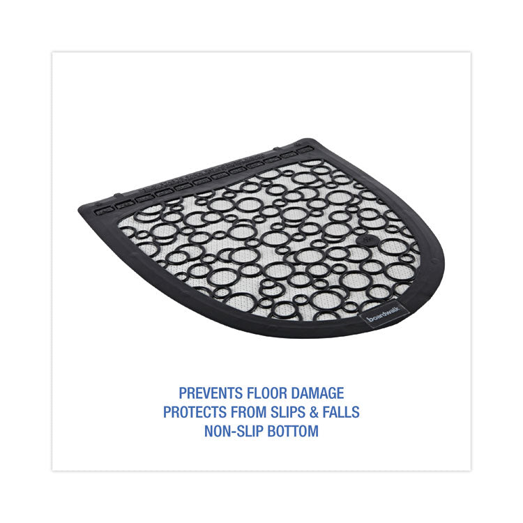Disposable Urinal Floor Mat 2.0, Slip-Resistant Rubber, 17.5 x 20, Black/White, 6/Carton