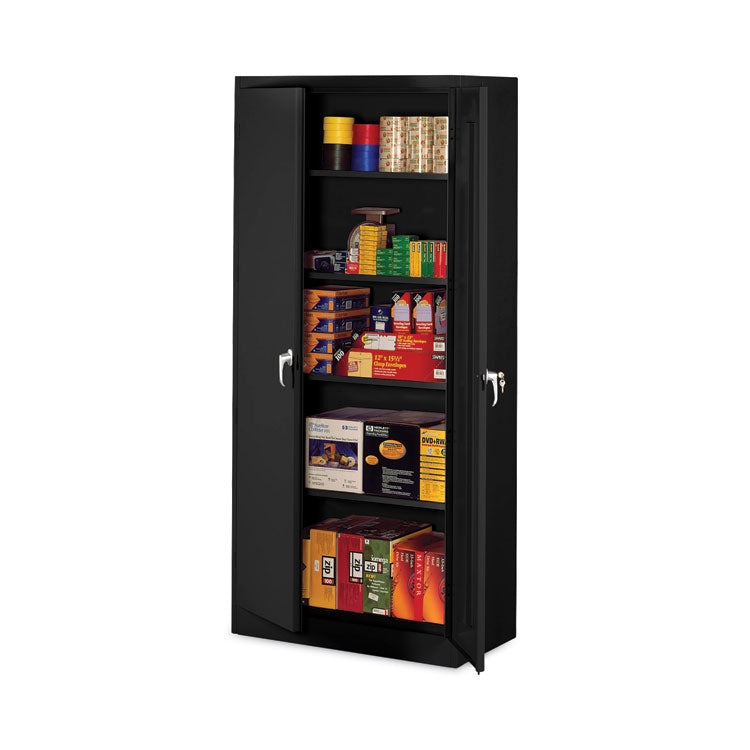 Assembled 78" High Heavy-Duty Welded Storage Cabinet, Four Adjustable Shelves, 36w X 24d, Black
