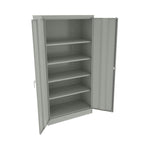 Assembled 72" High Heavy-Duty Welded Storage Cabinet, Four Adjustable Shelves, 36w X 18d, Light Gray