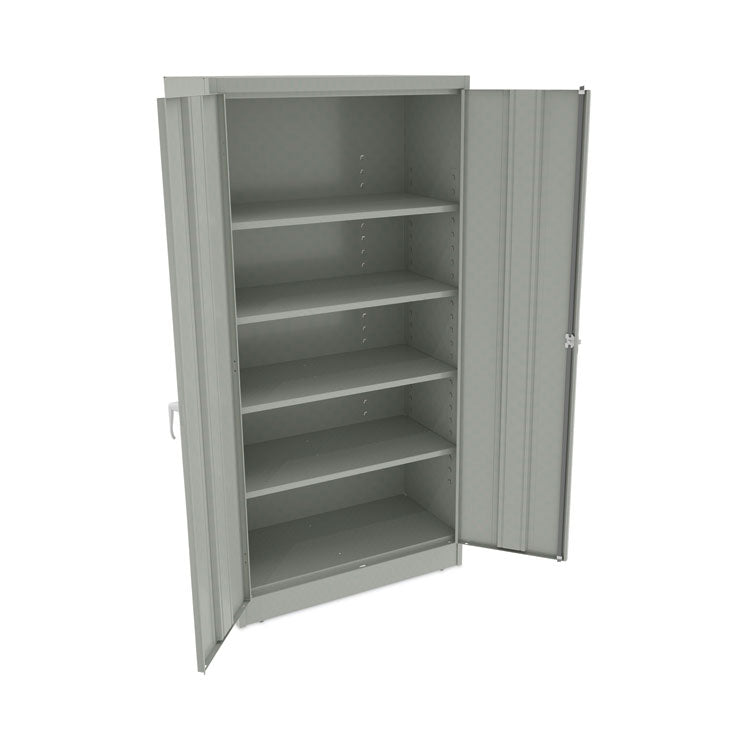 Assembled 72" High Heavy-Duty Welded Storage Cabinet, Four Adjustable Shelves, 36w X 18d, Light Gray