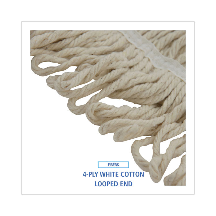 Mop Head, Pro Loop Web/tailband, Premium Saddleback Head, Ctn, 24-Oz., Wh, 12/ct