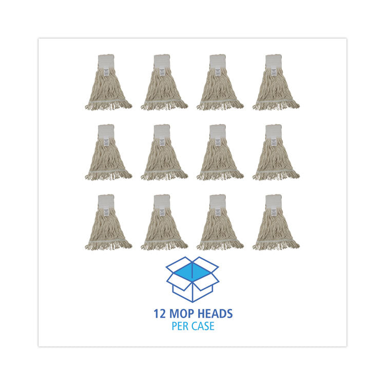 Mop Head, Pro Loop Web/tailband, Premium Saddleback Head, Ctn, 24-Oz., Wh, 12/ct