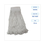 Mop Head, Pro Loop Web/tailband, Premium Saddleback Head, Ryn, 24-Oz., Wh, 12/ct