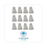 Mop Head, Pro Loop Web/tailband, Premium Saddleback Head, Ryn, 24-Oz., Wh, 12/ct