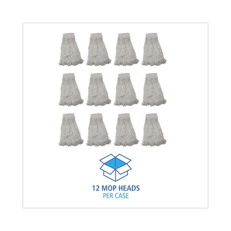 Mop Head, Pro Loop Web/tailband, Premium Saddleback Head, Ryn, 24-Oz., Wh, 12/ct