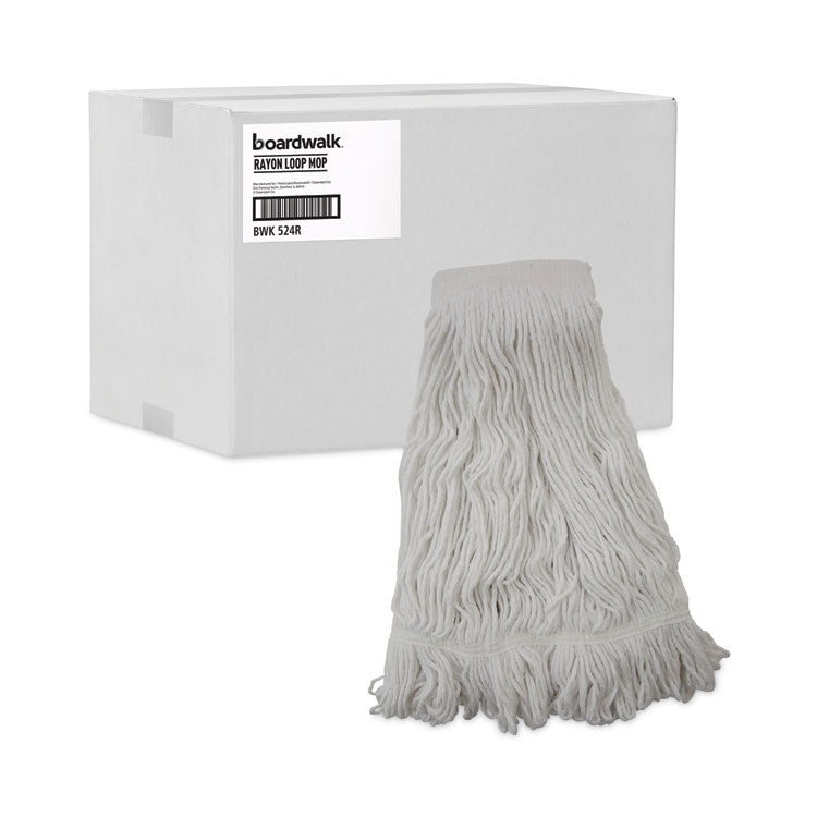 Mop Head, Pro Loop Web/tailband, Premium Saddleback Head, Ryn, 24-Oz., Wh, 12/ct