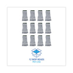 Mop Head, Floor Finish, Wide, Rayon/polyester, Medium, White/blue, 12/carton