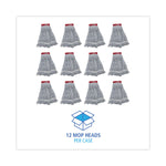 Mop Head, Floor Finish, Wide, Rayon/polyester, Large, White/blue, 12/carton