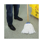 Mop Head, Economical Lie-Flat Head, Rayon Fiber, 20oz, White, 12/carton