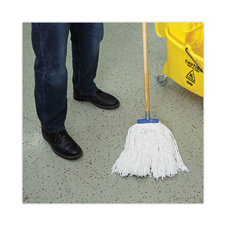 Mop Head, Economical Lie-Flat Head, Rayon Fiber, 20oz, White, 12/carton