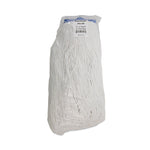 Mop Head, Economical Lie-Flat Head, Rayon Fiber, 20oz, White, 12/carton