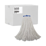 Mop Head, Economical Lie-Flat Head, Rayon Fiber, 20oz, White, 12/carton