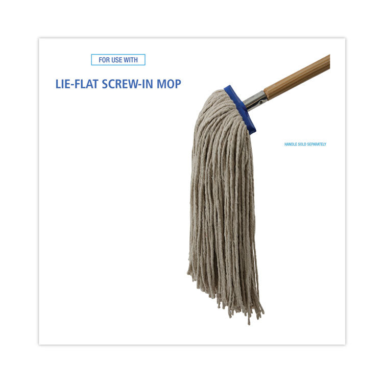 Cut-End Lie-Flat Wet Mop Head, Cotton, 24oz, White