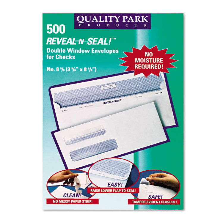 Reveal-N-Seal Envelope, #8 5/8, Commercial Flap, Self-Adhesive Closure, 3.63 X 8.63, White, 500/box