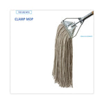 Mop Head, Economical Lie-Flat Head, Cotton Fiber, 32oz, White, 12/carton