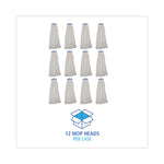 Mop Head, Economical Lie-Flat Head, Rayon Fiber, 32-Oz., White, 12/carton