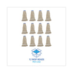 Mop Head, Lie-Flat Head, Cotton Fiber, 24 oz, White, 12/Carton