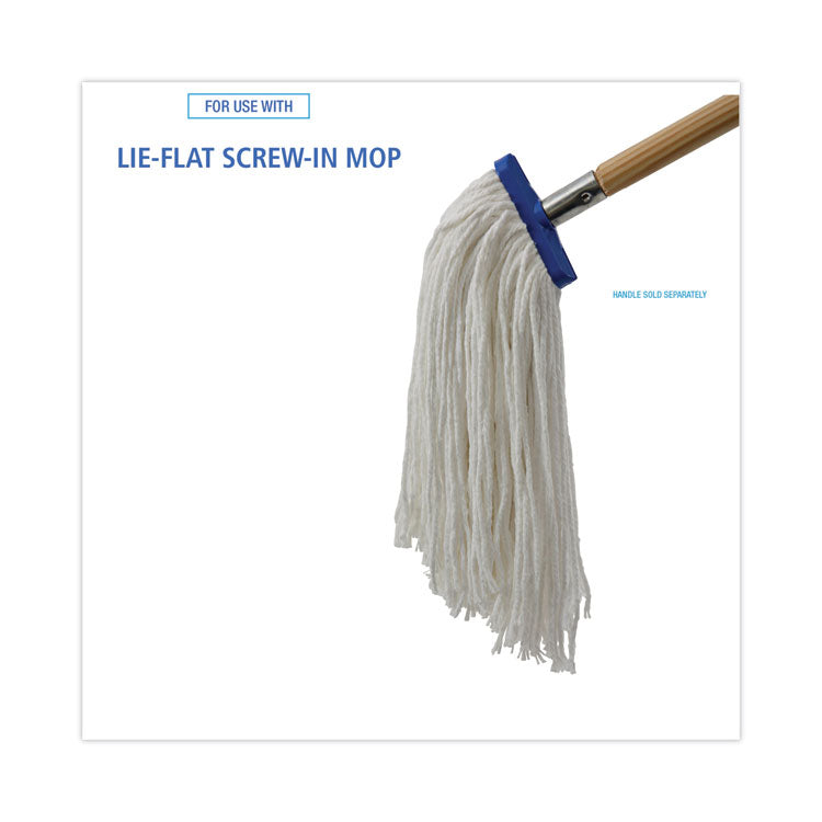 Mop Head, Lie-Flat Head, Rayon Fiber, 24oz, White, 12/carton