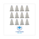 Mop Head, Lie-Flat Head, Rayon Fiber, 24oz, White, 12/carton