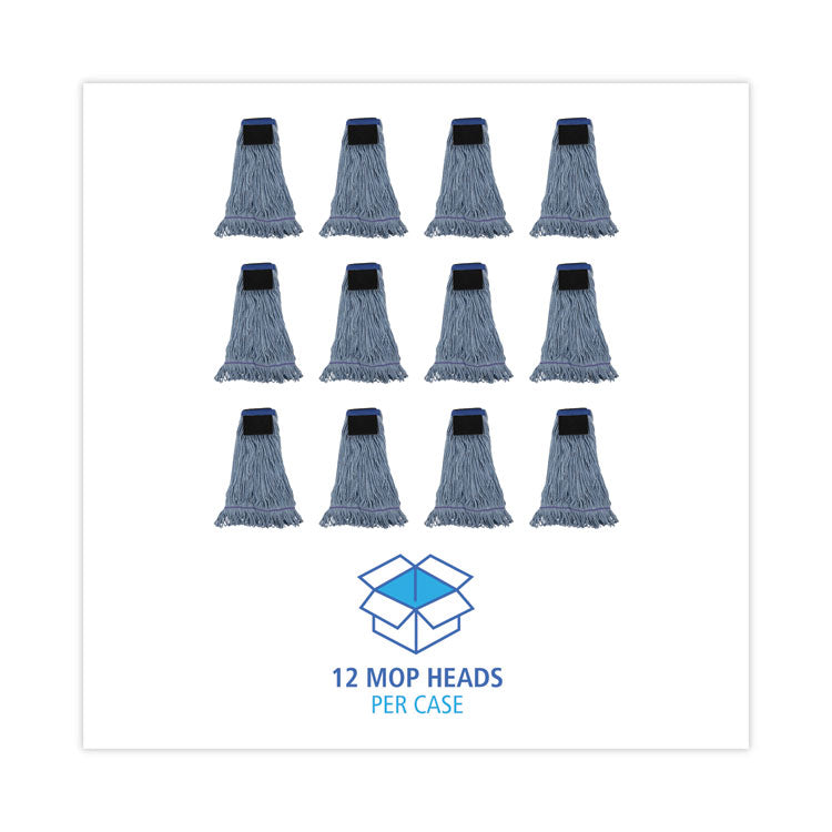 Mop Head, Loop-End, Cotton With Scrub Pad, Large, 12/carton