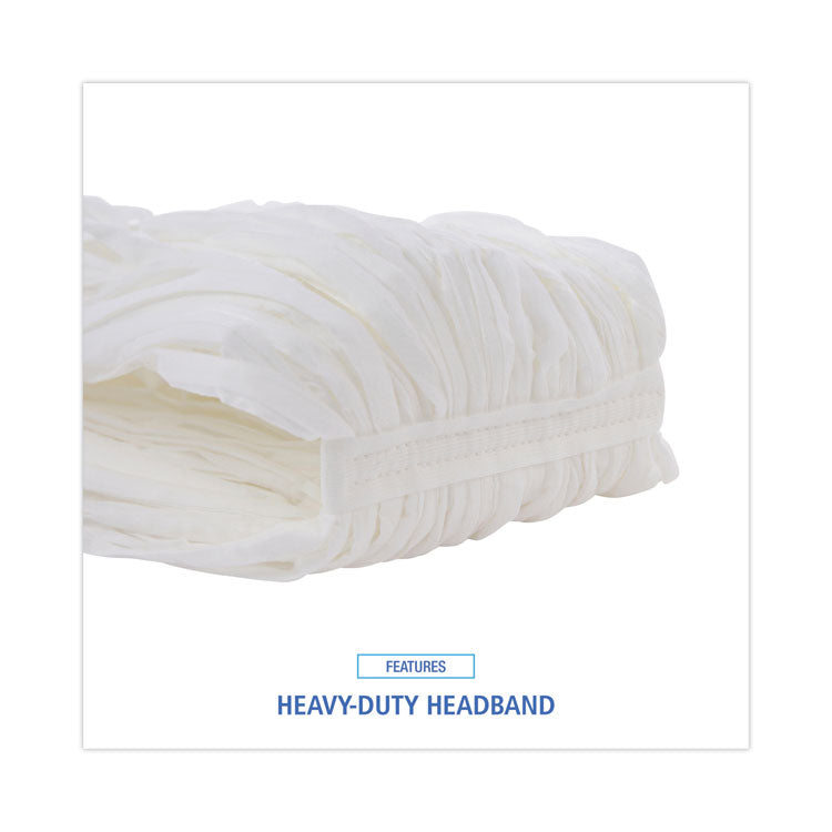 Mop Head, Looped, Enviro Clean With Tailband, Medium, White, 12/carton