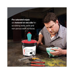 Power Clean ProScrub Pre-Saturated Wipes, Cloth, 9.5 x 12, Citrus Scent, Green, 75/Bucket