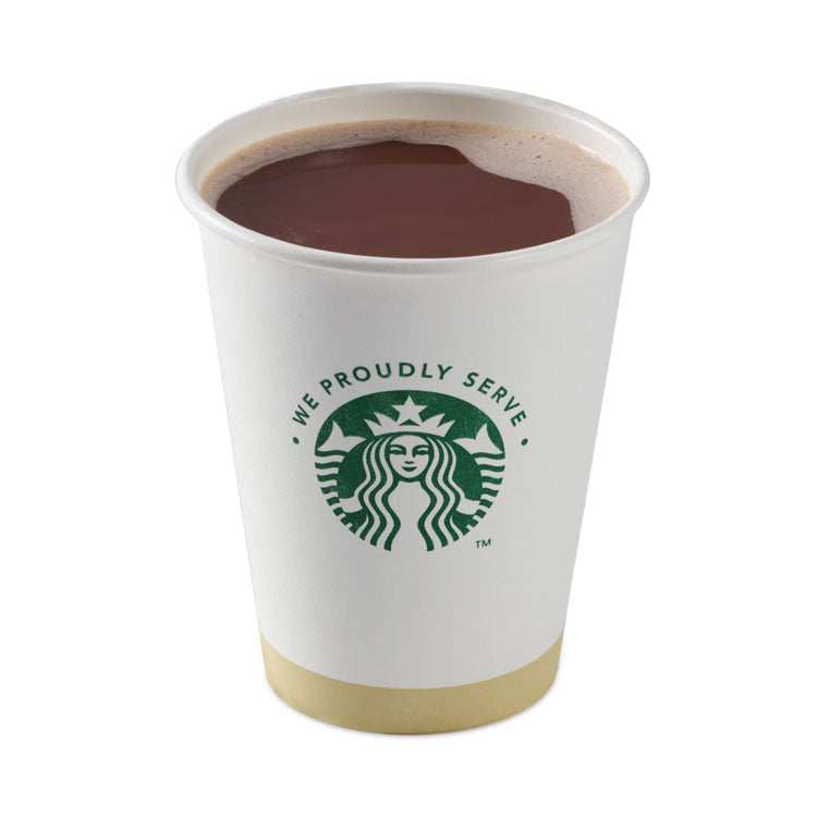 Hot Cups, 12 oz, Paper, White with Green Starbucks Logo, 1,000/Carton