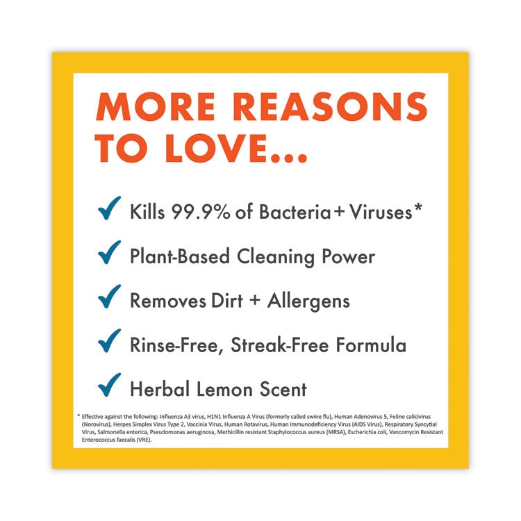 Disinfectant Cleaner, Lemon Scent, 128 oz Bottle