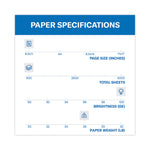 Premium Color Copy Print Paper, 100 Bright, 28 lb Bond Weight, 8.5 x 11, Photo White, 500/Ream