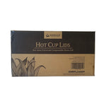 Plant to Plastic Fully Closed PLA Hot Cup Lid, Fits 8 oz to 20 oz Hot Cups, Plastic, White, 50/Pack, 20 Packs/Carton