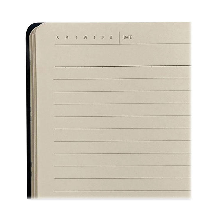 Vegan-Suede Layflat Hardbound Journal, Evelyn's Floral Bouquet, College Rule, Dark Blue/Multicolor Cover, (72) 8 x 5.5 Sheets