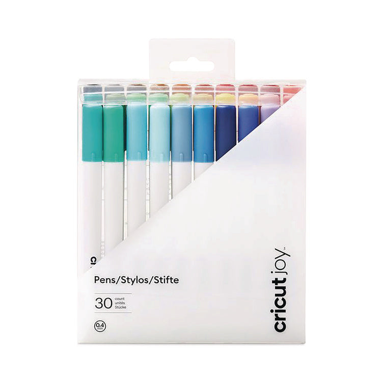 Joy Porous Point Pen, Stick, Fine 0.4 mm, Assorted Ink Colors, White Barrel, 30/Set