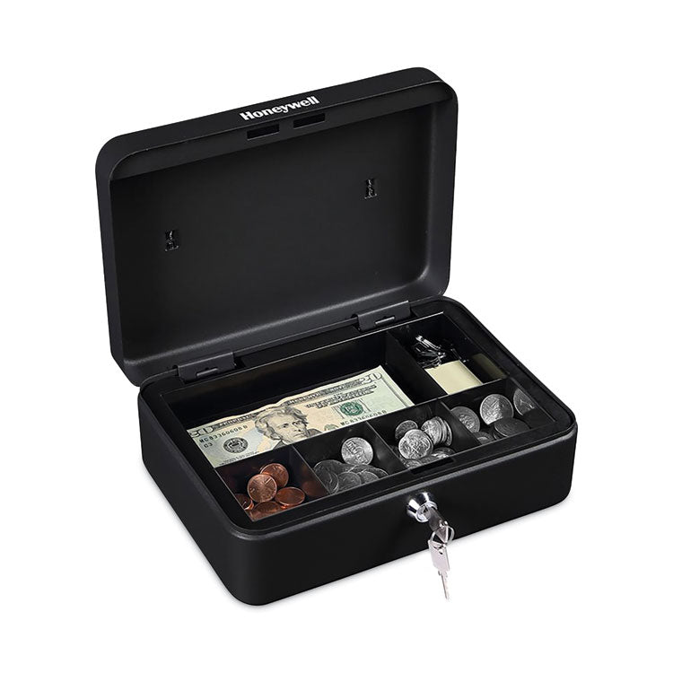 Standard Cash Box, 9.8 x 7.3 x 4.1, Steel, Black