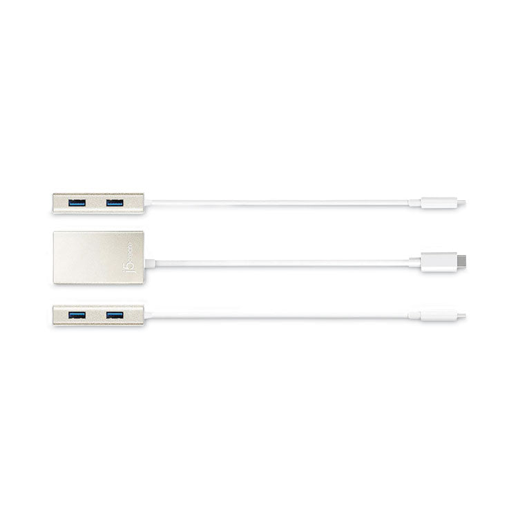 USB-C Hub, 4 Ports, Silver