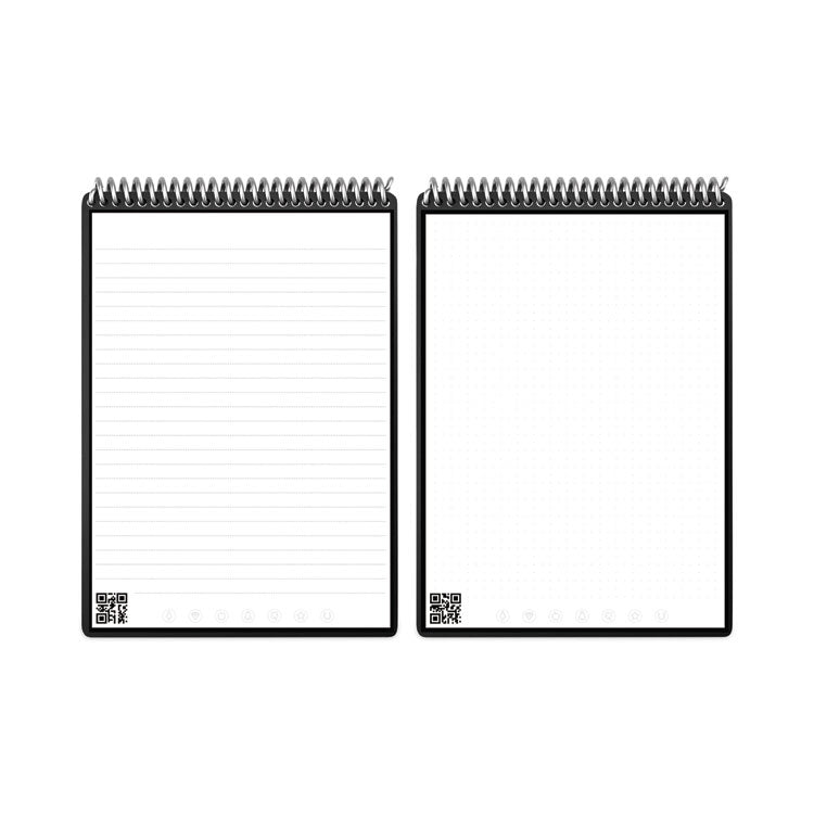 Flip Smart Notepad, Black Cover, Lined/Dot Grid Rule, 8.5 x 11, White, 16 Sheets