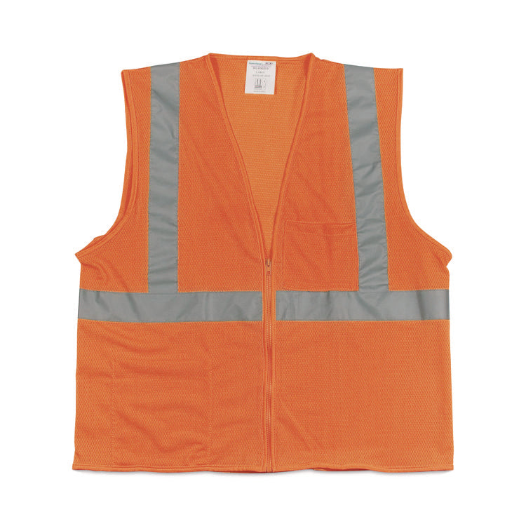 Zipper Safety Vest, X-Large, Hi-Viz Orange