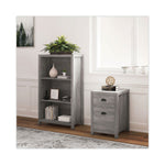 Fallbrook Bookcase, Three-Shelf, 28w x 14d x 48.25h, Smoked Ash/Rustic Warm Gray