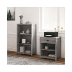 Fallbrook Bookcase, Three-Shelf, 28w x 14d x 48.25h, Smoked Ash/Rustic Warm Gray