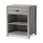 Fallbrook Printer Stand, Engineered Wood, 3 Shelves, 1 Drawer, 50 lb Capacity, 24" x 20" x 30.25", Smoked Ash