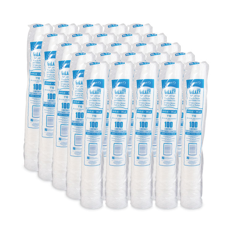 High-Impact Polystyrene Cold Cups, 10 oz, Plastic, Translucent, 100/Sleeve, 25 Sleeves/Carton