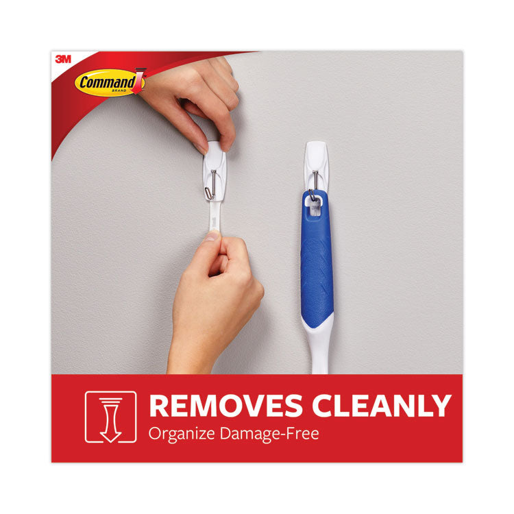 General Purpose Hooks, Medium, Metal, White, 2 lb Capacity, 35 Hooks and 40 Strips/Pack