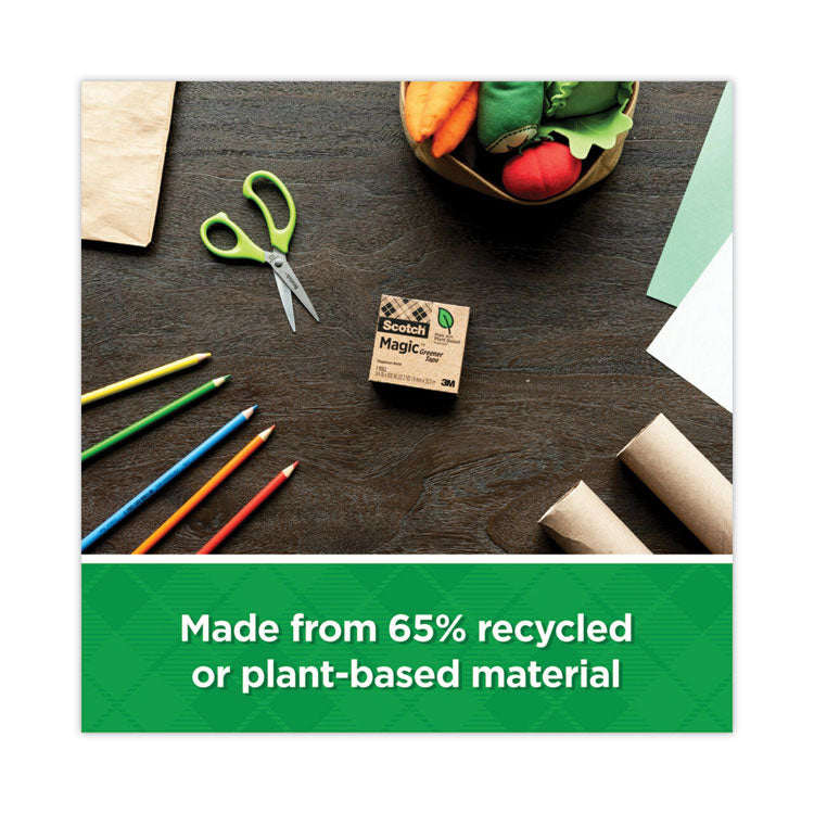 Magic Greener Tape With C38 Dispenser, 1" Core, 0.75" X 75 Ft, Clear, 6/pack