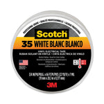 Scotch 35 Vinyl Electrical Color Coding Tape, 3" Core, 0.75" X 66 Ft, White