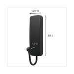 Decorative Hooks, Medium, Plastic, Matte Black, 3 lb Capacity, 2 Hooks and 4 Strips/Pack