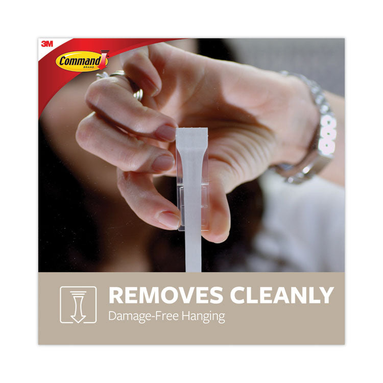 Decorative Hooks, Traditional, Large, Plastic, Silver, 5 lb Capacity, 1 Hook and 2 Strips/Pack