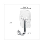 Clear Hooks and Strips, Small, Plastic/Metal, 0.5 lb Capacity, 40 Hooks and 48 Strips/Pack