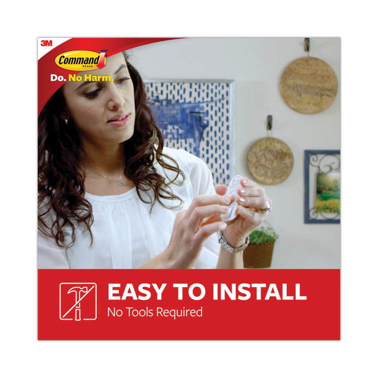 Designer Hooks, Medium, Plastic, White, 3 lb Capacity, 6 Hooks and 12 Strips/Pack