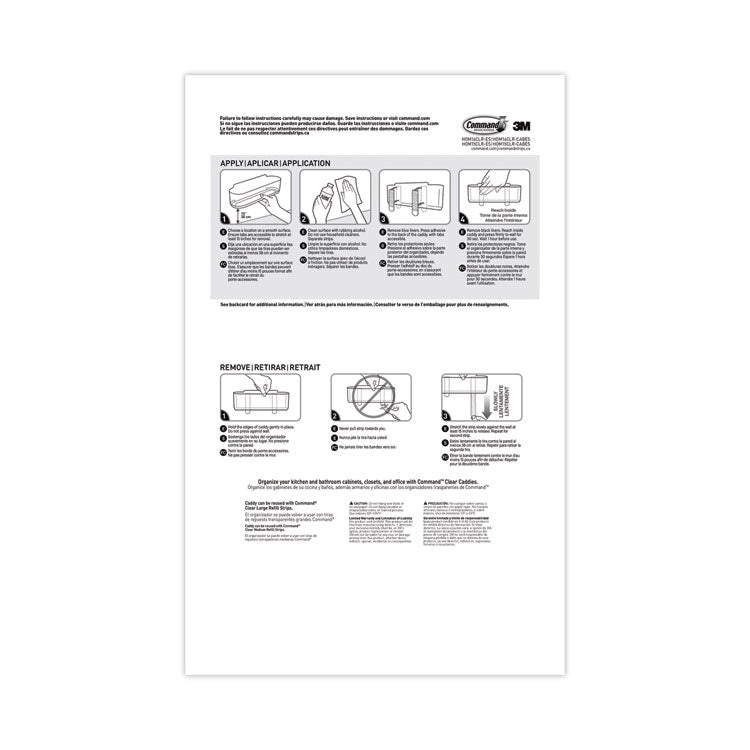 Large Caddy, 4 Lb Capacity, 8.5"w, Clear