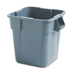 Square Brute Container, 28 gal, Polyethylene, Gray